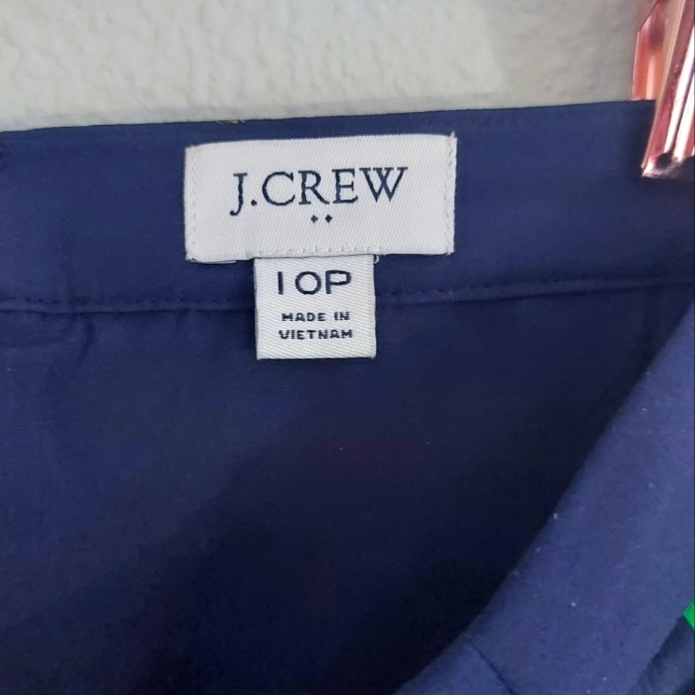J. Crew Midi length skirt pleated green black petite women's size. 10 10P - Picture 5 of 7